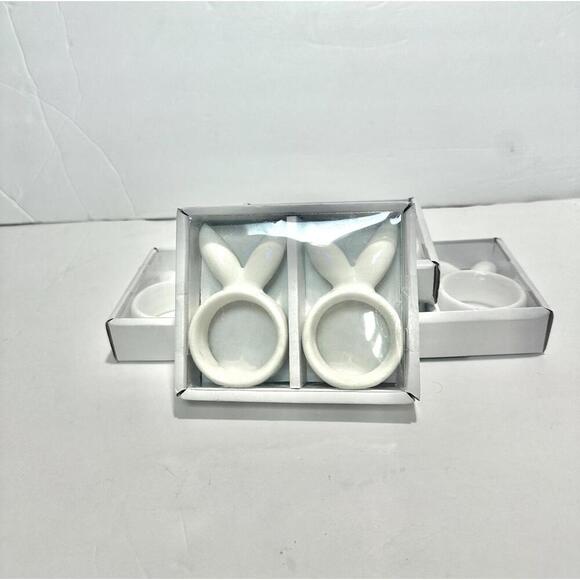 Cute Bunny Ear Napkin Ring Holders - Set of 4 - Picture 3 of 7